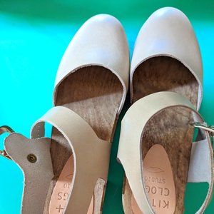 Kit + Clogs Studio aaliyah leather shoes stone mid heel size 40 (EU)